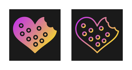 Poster - Heart shaped cookies Vector Icon