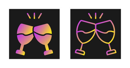 Sticker - Champagne toast Vector Icon