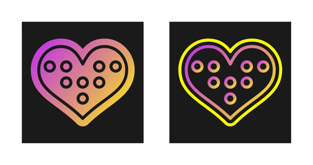 Canvas Print - Chocolates in heart Box Vector Icon