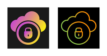 Canvas Print - Cloud Security Vector Icon