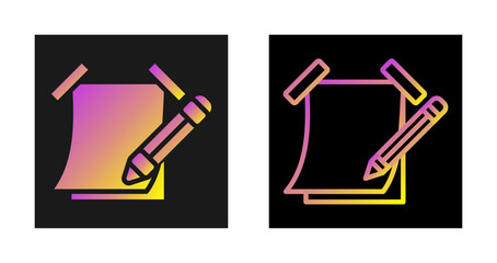 Poster - Sticky note with pencil Vector Icon