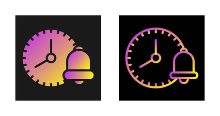 Poster - Clock with reminder bell Vector Icon