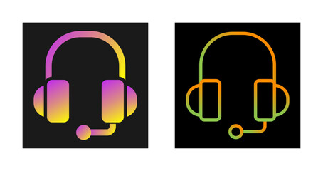 Sticker - Headset Vector Icon