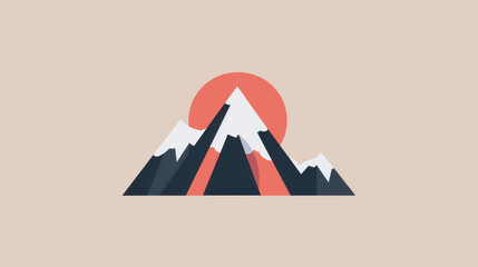 Sticker - A sleek, clean illustration of the Himalayas, showcasing their majestic peaks in a minimalist, isolated design. Perfect for serene spaces.