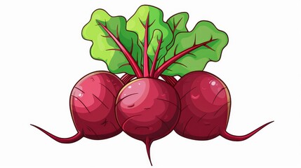 Canvas Print - Bright red beetroot illustration, showcasing organic produce. A vibrant depiction of healthy food with intricate handdrawn details.