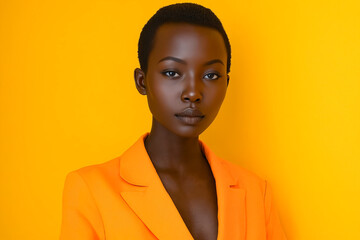 Sticker - A woman in an orange blazer poses for a picture