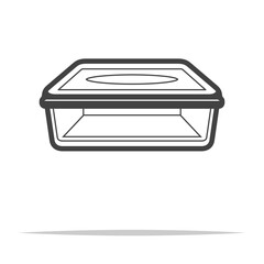 Poster - Plastic food container icon transparent vector isolated