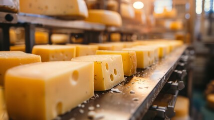 Shelves with cheese