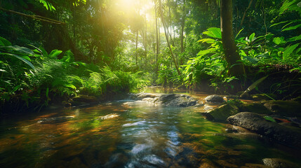 rainforest morning / stream in the rainforest