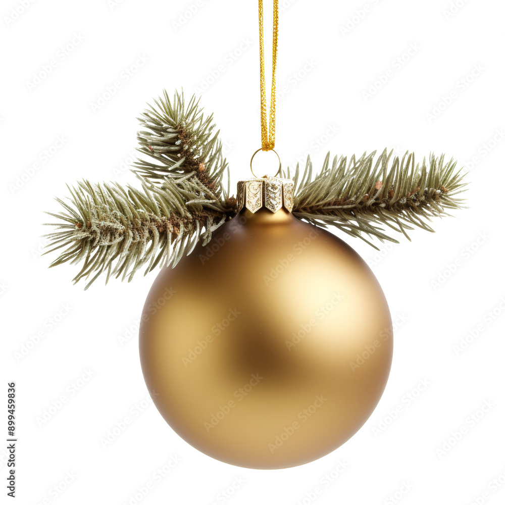 Gold Christmas Ball Isolated On Transparent Background Cutout Stock Photo Adobe Stock