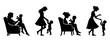 © iamabduss - Mother and baby activity silhouette black filled vector Illustration icon