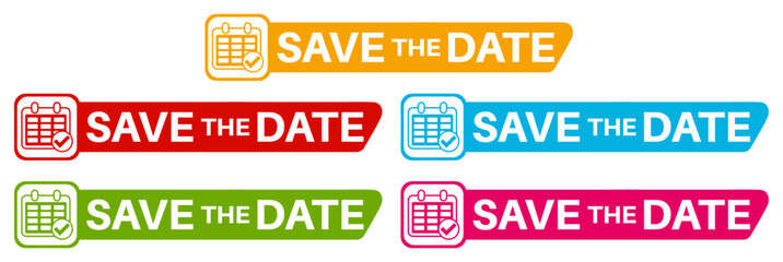 set sign save the date icon. event reminder template banner design vector illustration