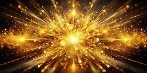 Powerful golden color explosion with detailed splatters and bursts on background , gold, explosion, powerful, vibrant