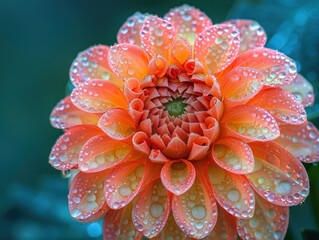 Wall Mural - Close-up of a Beautiful Water Droplet Covered Flower