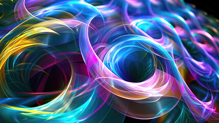 Wall Mural - Abstract background multicolored waves, colored shiny background.