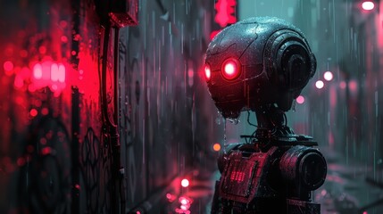 Sticker - Robot in the Rain