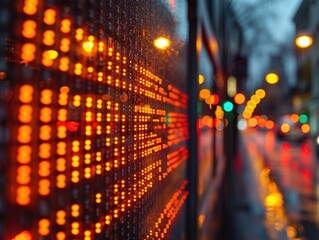 Poster - City Lights Through A Glass Panel