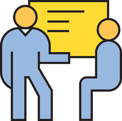 People Presenting with Whiteboard Icon
