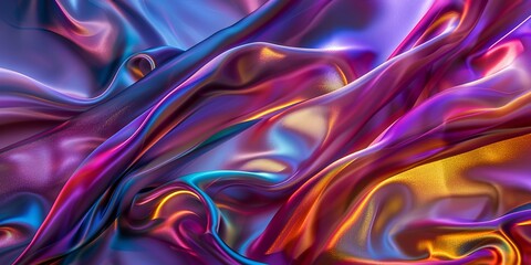 Wall Mural - Vibrant Abstract Background with Colorful Flowing Fabric in Blue, Orange, and Purple