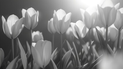 Wall Mural - a close up of a field of white flowers