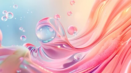 Aufkleber - A pink and blue swirl of water with bubbles