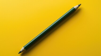 Poster - Dark green pencil on yellow background isolated mock up