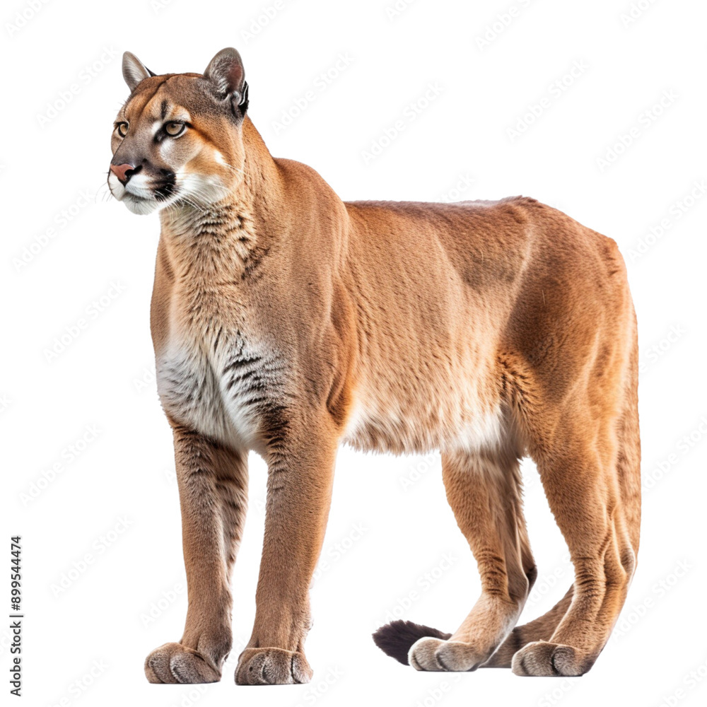 Cougar Isolated Transparent Background White Background No cougar-isolated-transparent-background-white-background-no