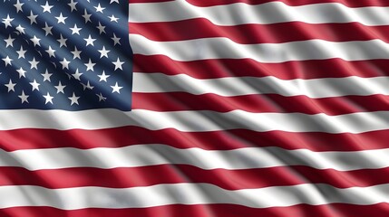 Close up of waving American flag in seamless pattern with rendering