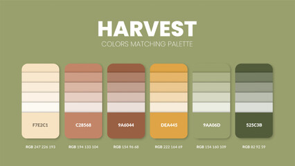 color palette guide in fresh colour theme collections. color inspiration or chart with codes templat
