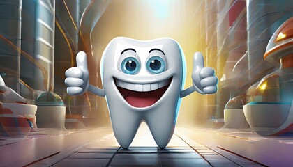 Poster - happy tooth cartoon