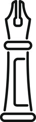 Poster - Line art icon of a fountain pen nib forming the shape of a rook chess piece, representing strategy in writing