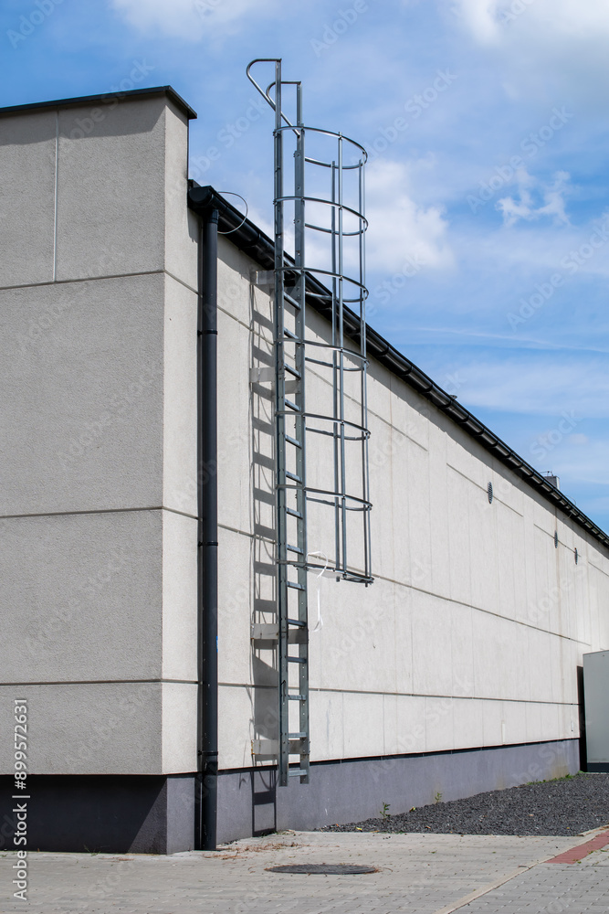 external fixed, safety and fire-fighting roof ladder Stock Photo ...