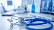 © ALPSARAL - medical stethoscope on a desk