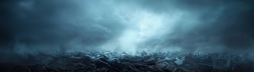 Wall Mural - A dark, stormy sky with a large, swirling cloud