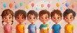 © GoDress - Six Happy Children with Balloons
