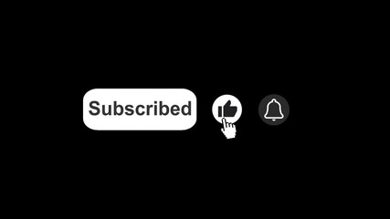Wall Mural - subscribe, like and reminder button animation, subscribing animation, animated subscribe button on t