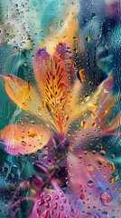 Canvas Print - Vibrant Membracid-Inspired Floral Textures and Fluid Patterns in Macro Photography