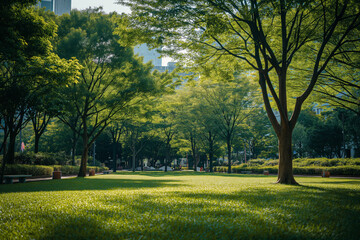 Green park in urban area with scenic views