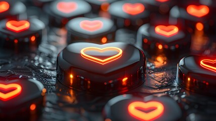 Sticker - Heart Shaped Neon Lights.