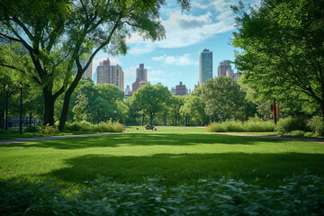 Wall Mural - City Park with Lush Greenery