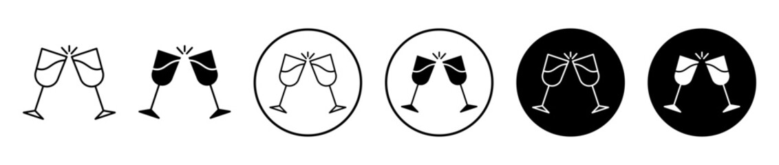 Canvas Print - Wine toast icon set