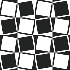 Poster - Stylish checkerboard black and white pattern. Seamless and trendy pattern on a chess theme.