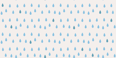 Leinwandbilder - Background of simple blue raindrops. Repeating pattern with casual large raindrops.