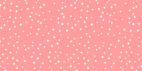 Aufkleber - Pink background dotted with stars. Vector pattern of small white stars.