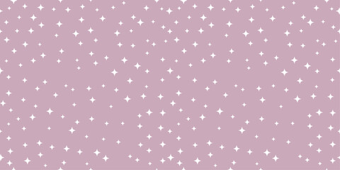 Canvas Print - Purple background dotted with stars. Vector pattern of small four-pointed white stars.