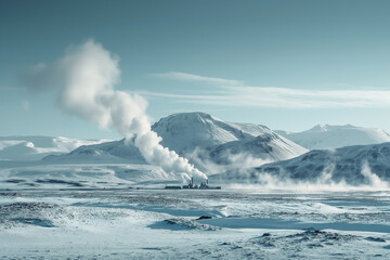 Wall Mural - Renewable Geothermal Plant in Iceland