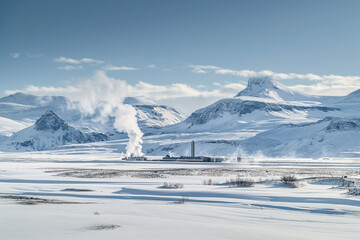 Wall Mural - Geothermal plant in Iceland