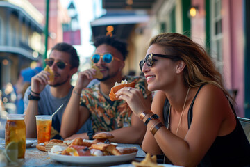 Friends Enjoying Gourmet Food Tour in Italy