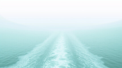 Wall Mural - Boat trace on the water - clean light ocean horizon background