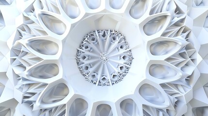 Wall Mural - abstract white geometric background.